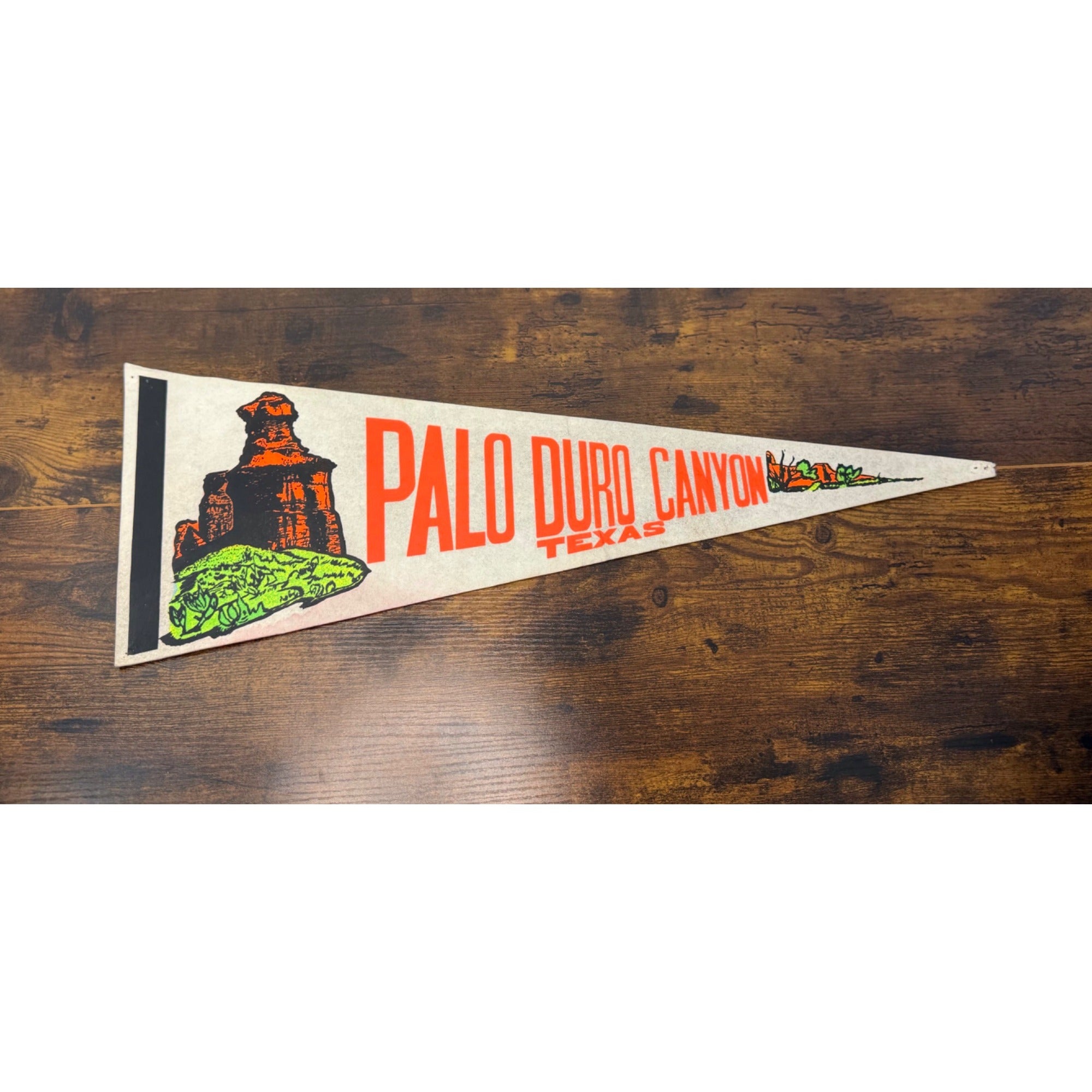 Vintage Palo Duro Canyon Texas Felt Pennant Banner 23 inches damaged tip