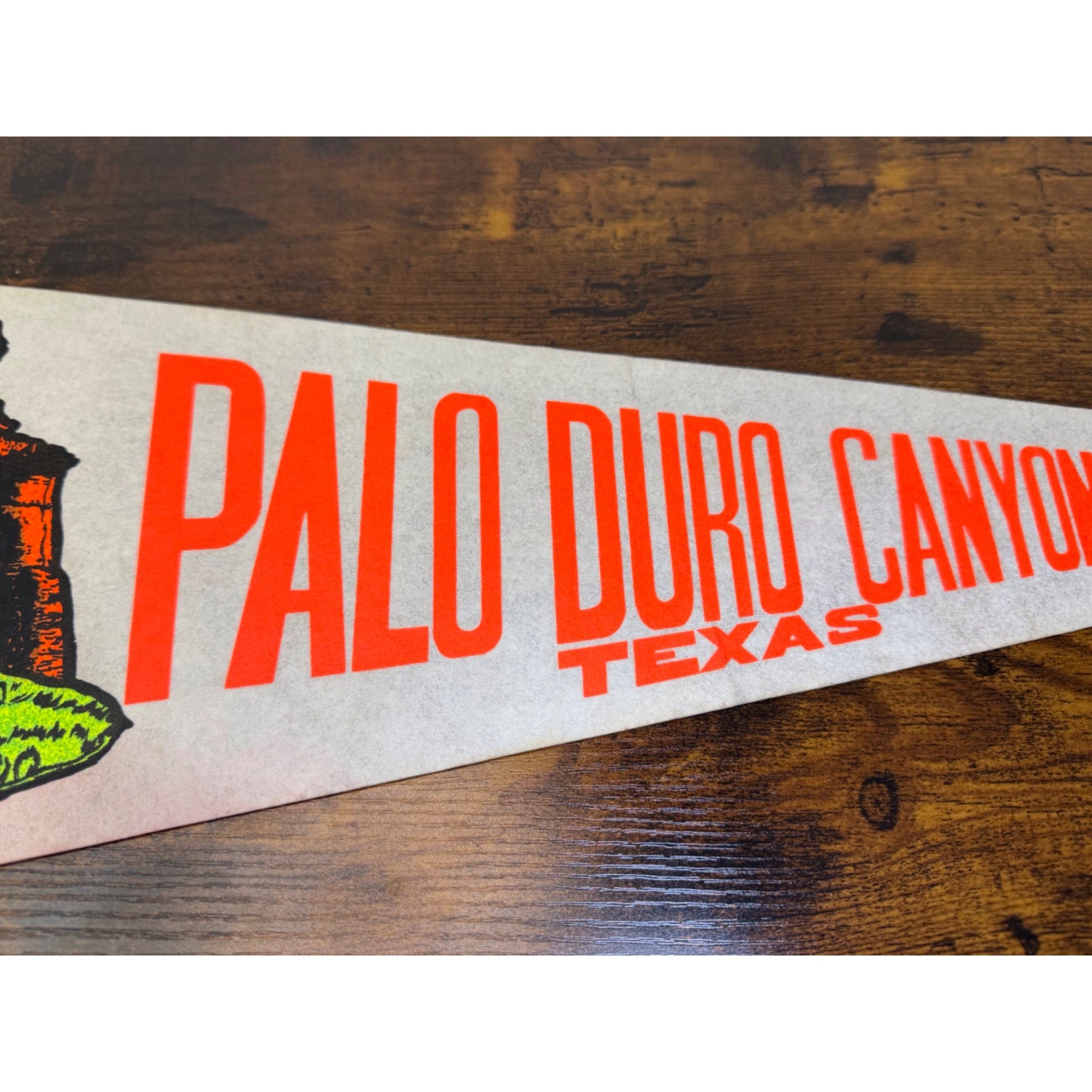 Vintage Palo Duro Canyon Texas Felt Pennant Banner 23 inches damaged tip