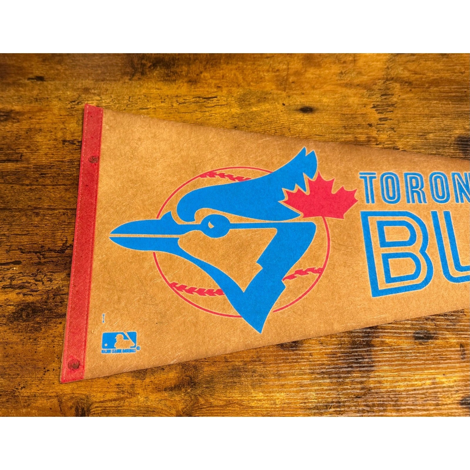 Vintage MLB Toronto Blue jays pennant aged