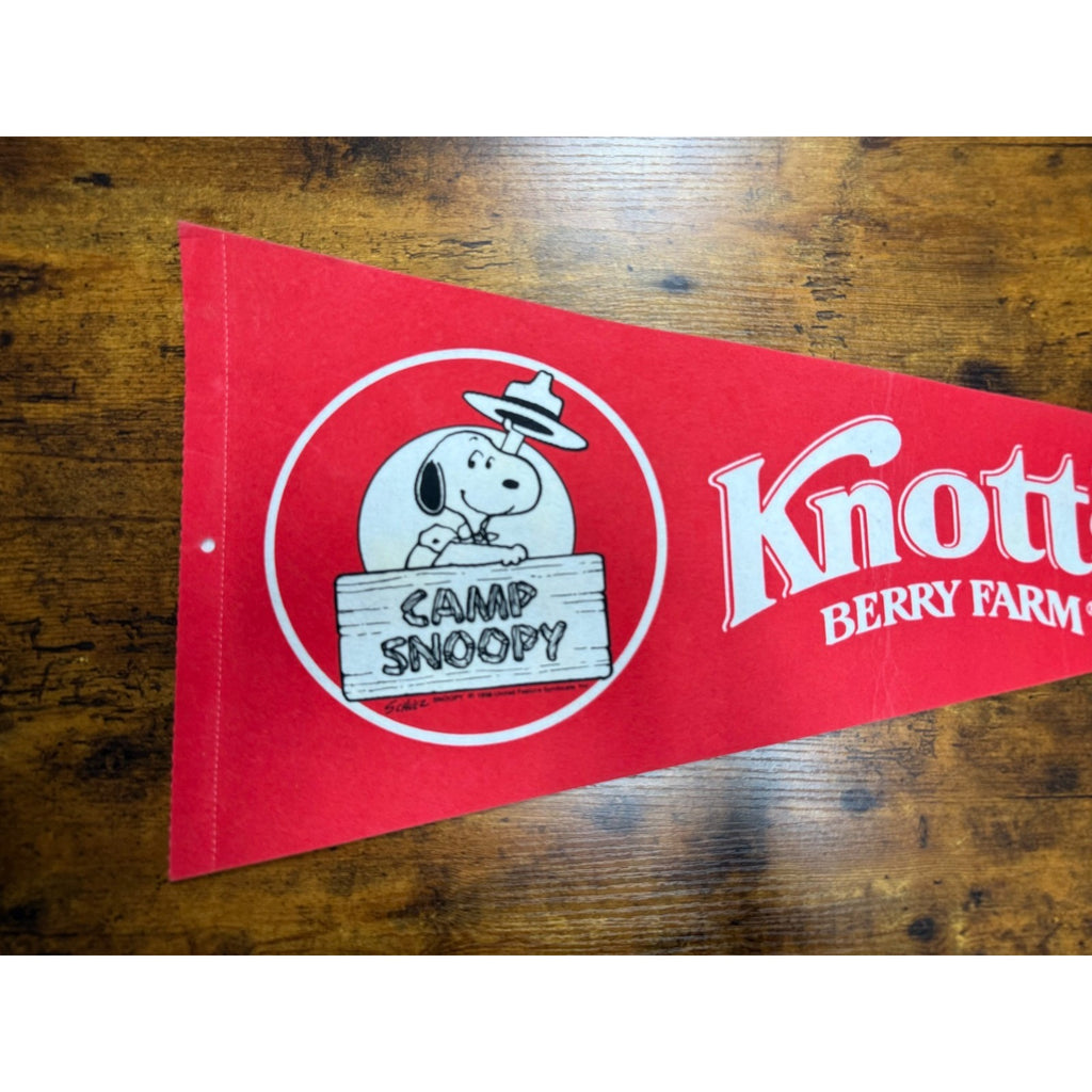 Vintage Knott's Berry Farm Camp Snoopy 30 Inch Felt Pennant
