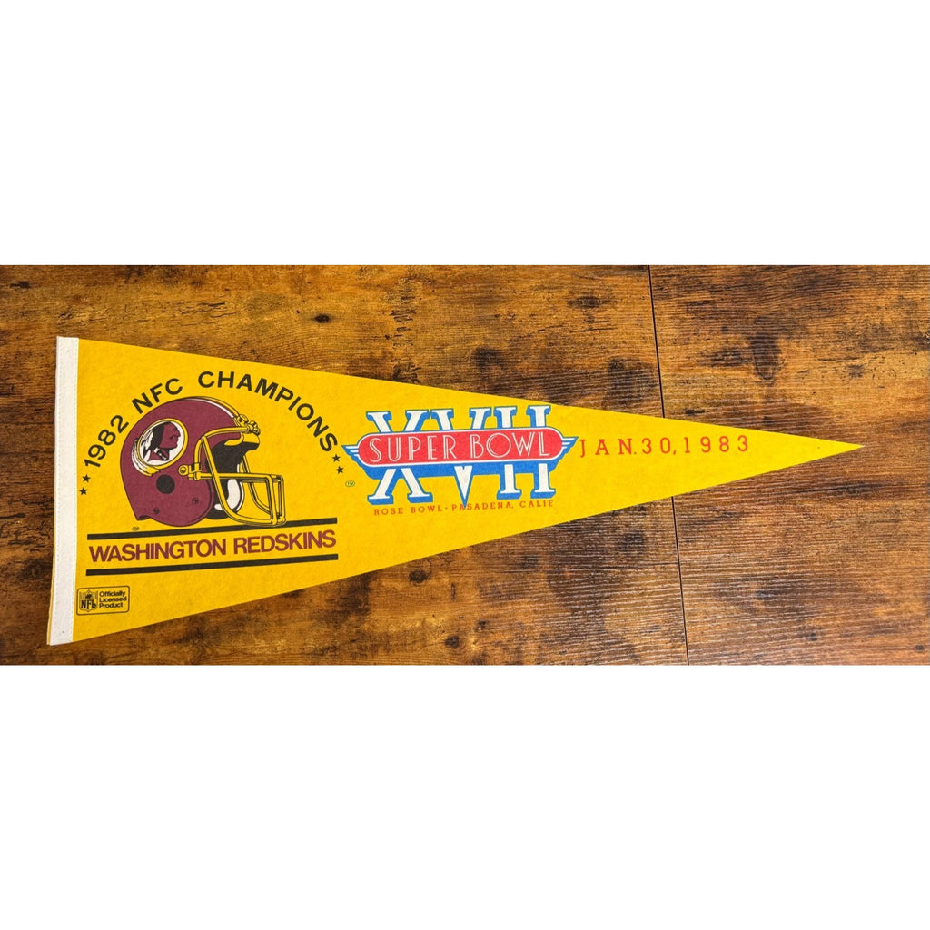 Vintage NFL Washington Redskins 1982 NFC Champions Pennant Super Bowl XVII