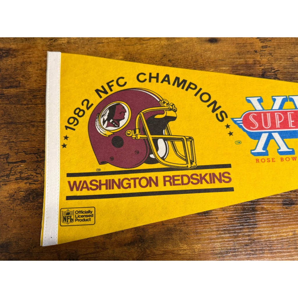Vintage NFL Washington Redskins 1982 NFC Champions Pennant Super Bowl XVII