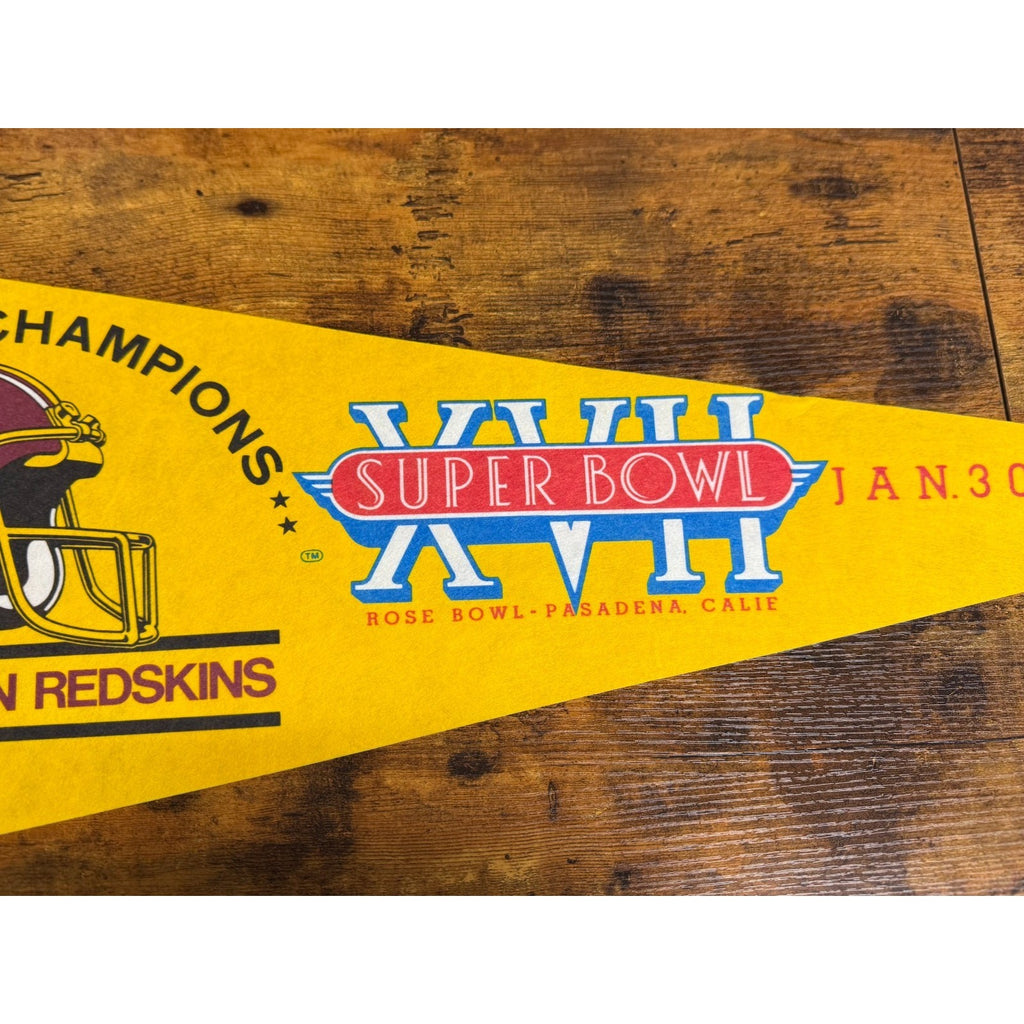 Vintage NFL Washington Redskins 1982 NFC Champions Pennant Super Bowl XVII