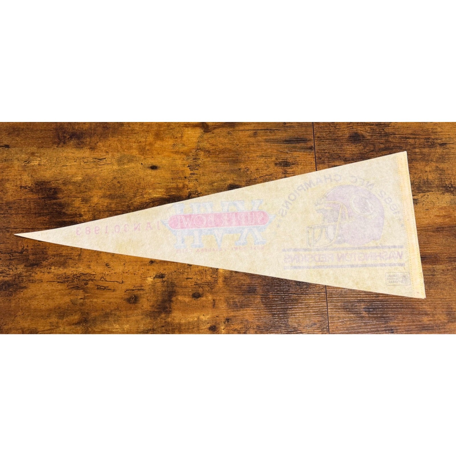 Vintage NFL Washington Redskins 1982 NFC Champions Pennant Super Bowl XVII
