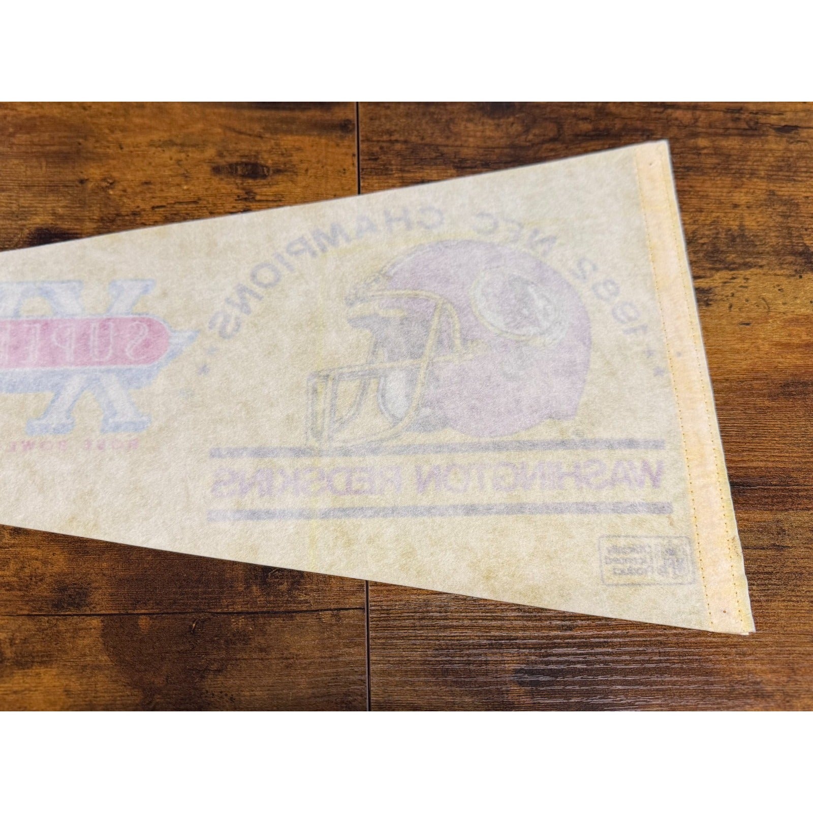 Vintage NFL Washington Redskins 1982 NFC Champions Pennant Super Bowl XVII
