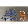 Vintage Electric Football Game Player Figures Blue & Orange Teams 42 Pieces Total