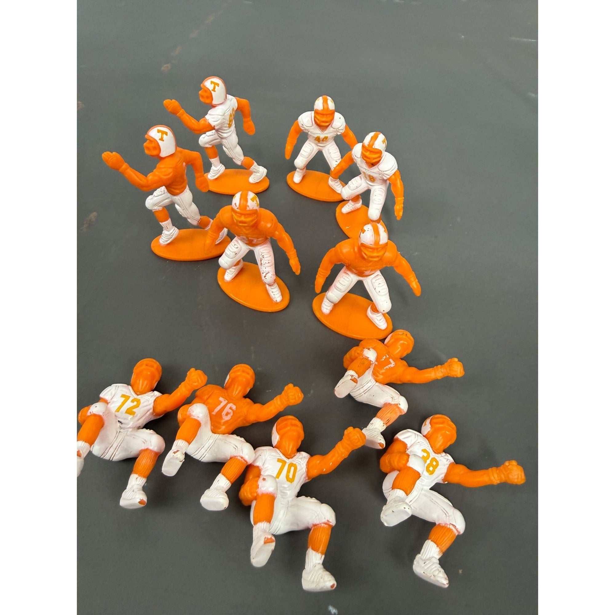 Vintage Electric Football Game Player Figures Blue & Orange Teams 42 Pieces Total