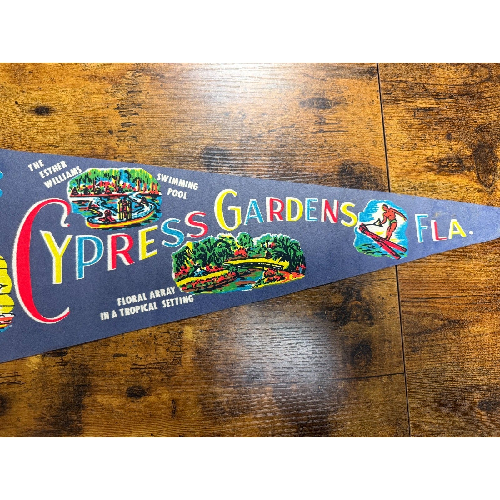 Vintage Cypress Gardens, Florida pennant