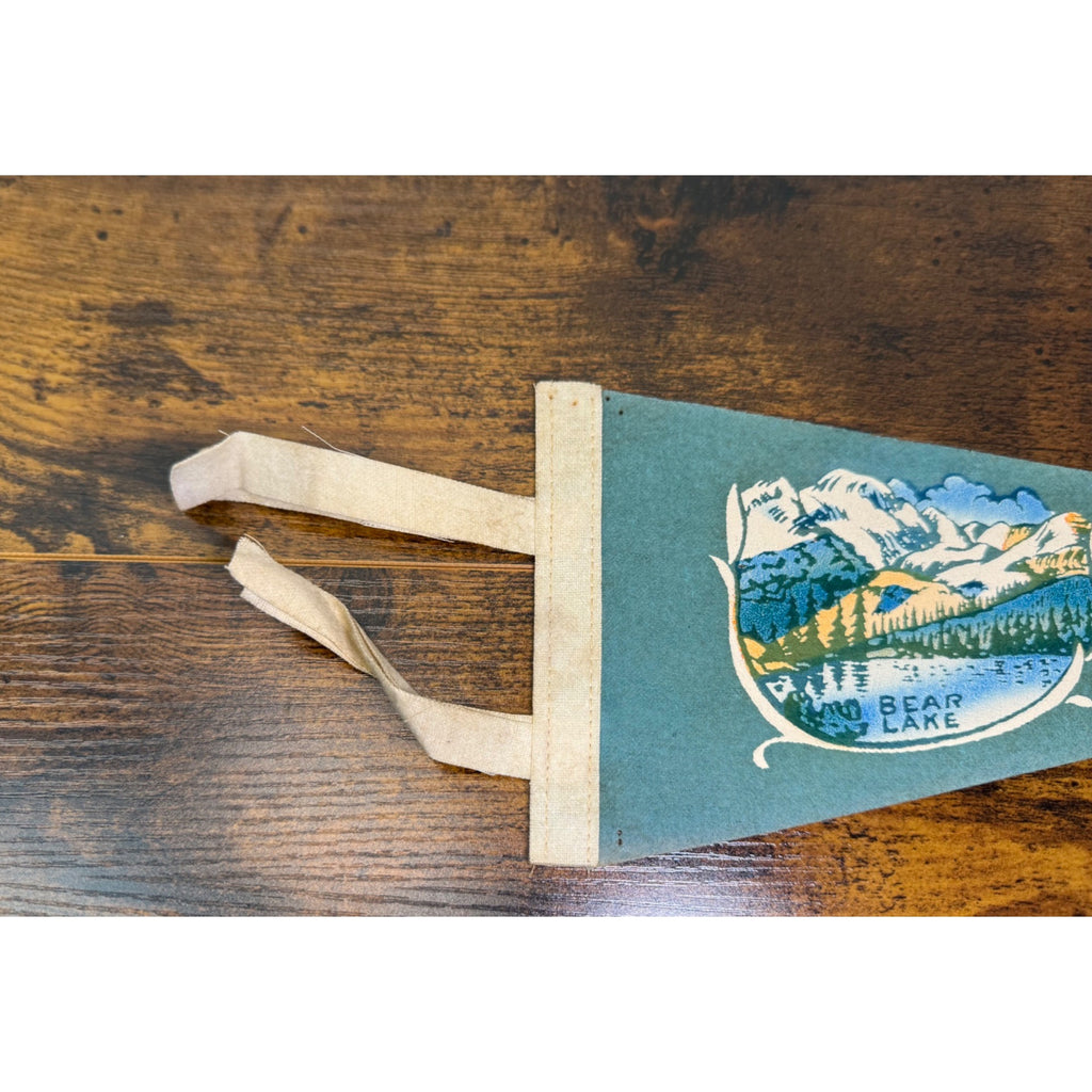 Vintage Rocky Mountain National Park Felt Pennant With Bear Lake Graphic