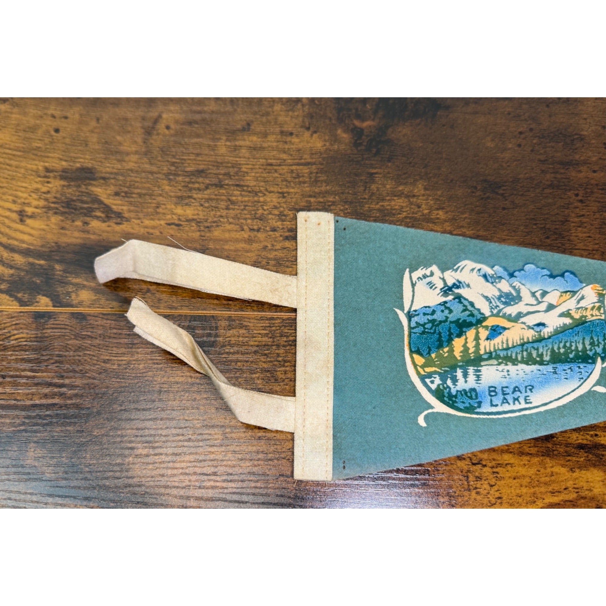 Vintage Rocky Mountain National Park Felt Pennant With Bear Lake Graphic