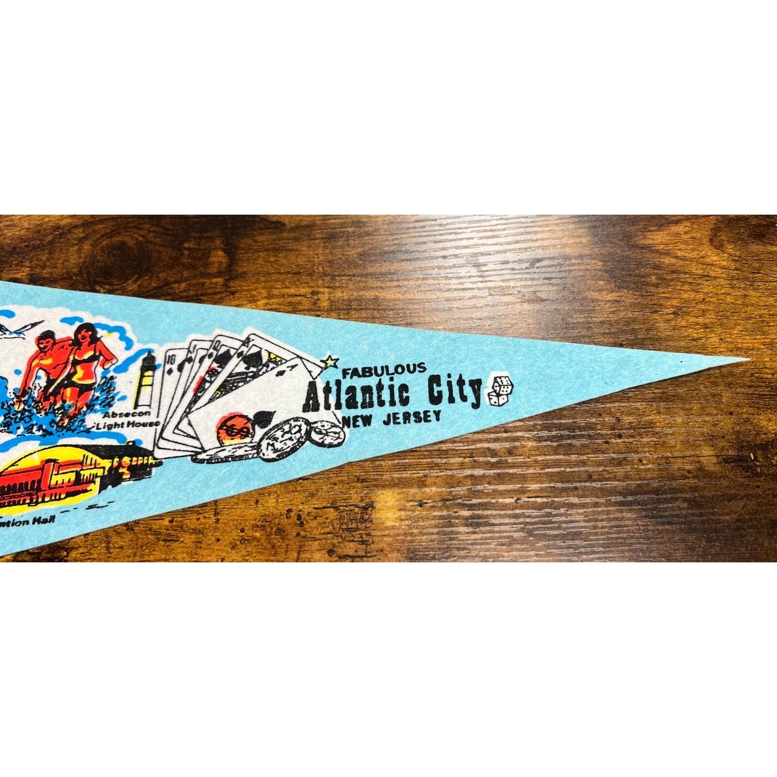 Vintage Atlantic City souvenir pennant