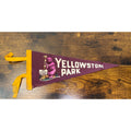 Vintage Yellowstone Park Pennant With Bear Graphic & "No Hugging Allowed"
