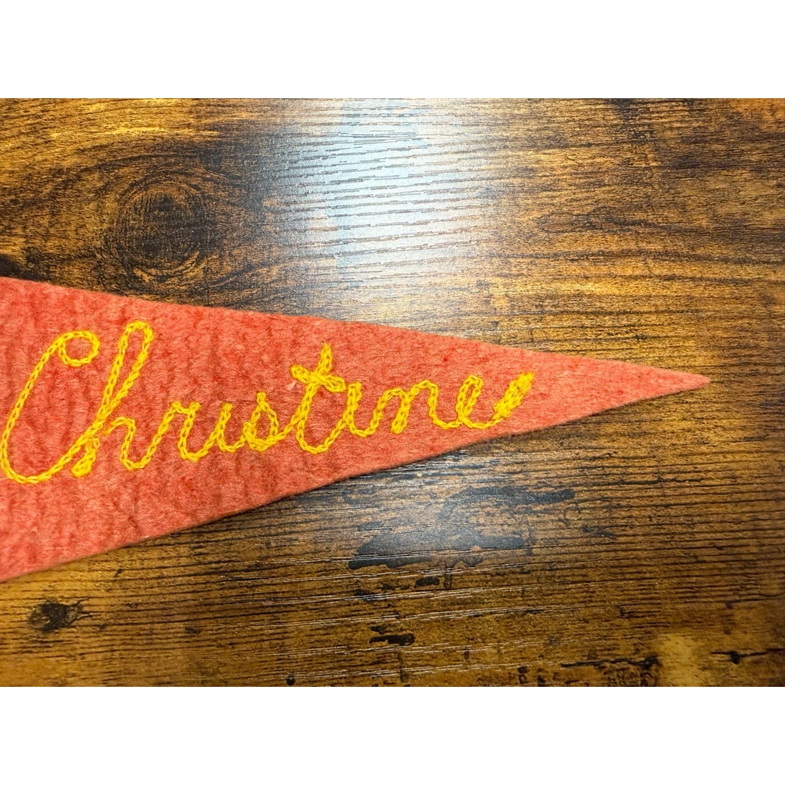 Vintage Stitched Christine mini pennant with horse