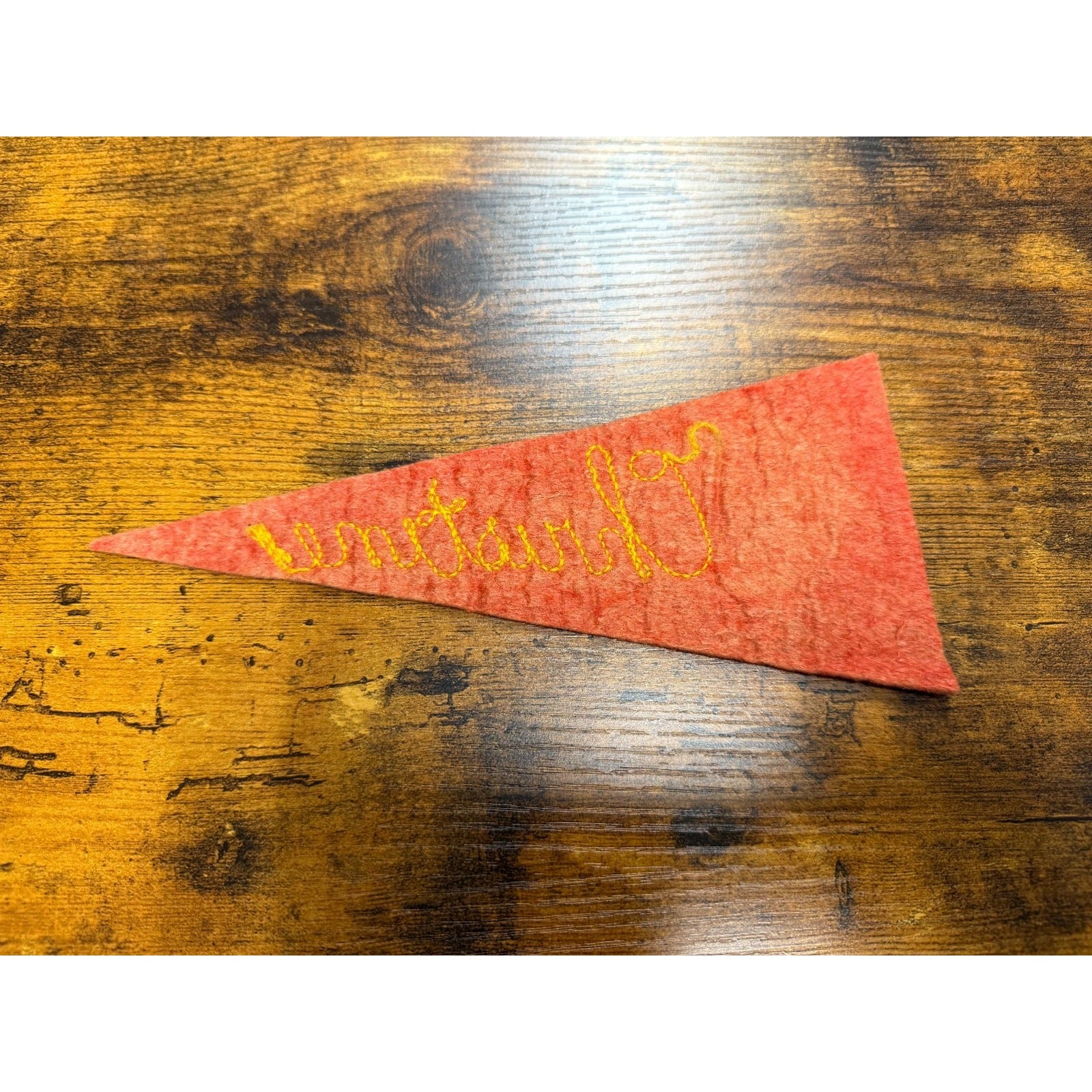 Vintage Stitched Christine mini pennant with horse