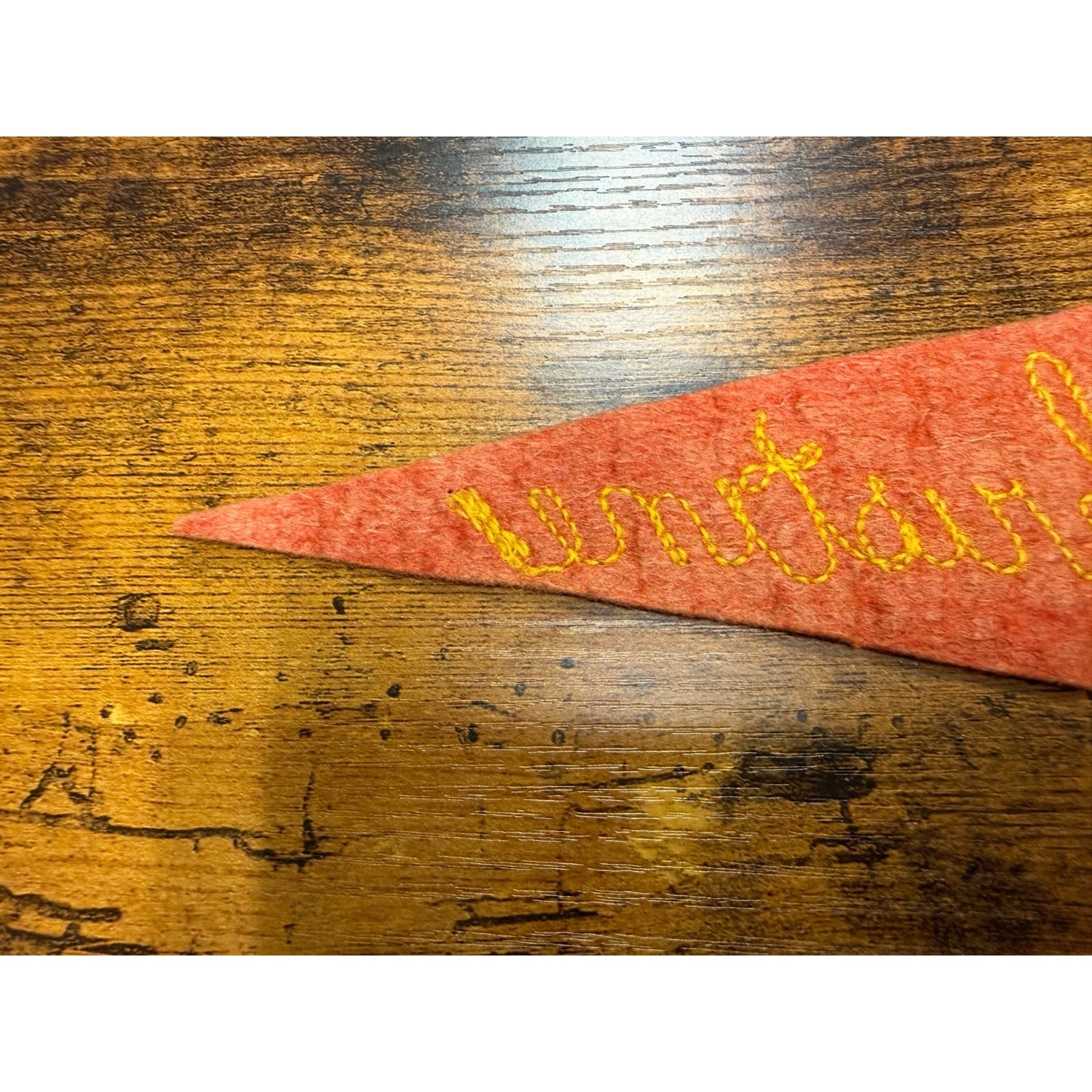 Vintage Stitched Christine mini pennant with horse