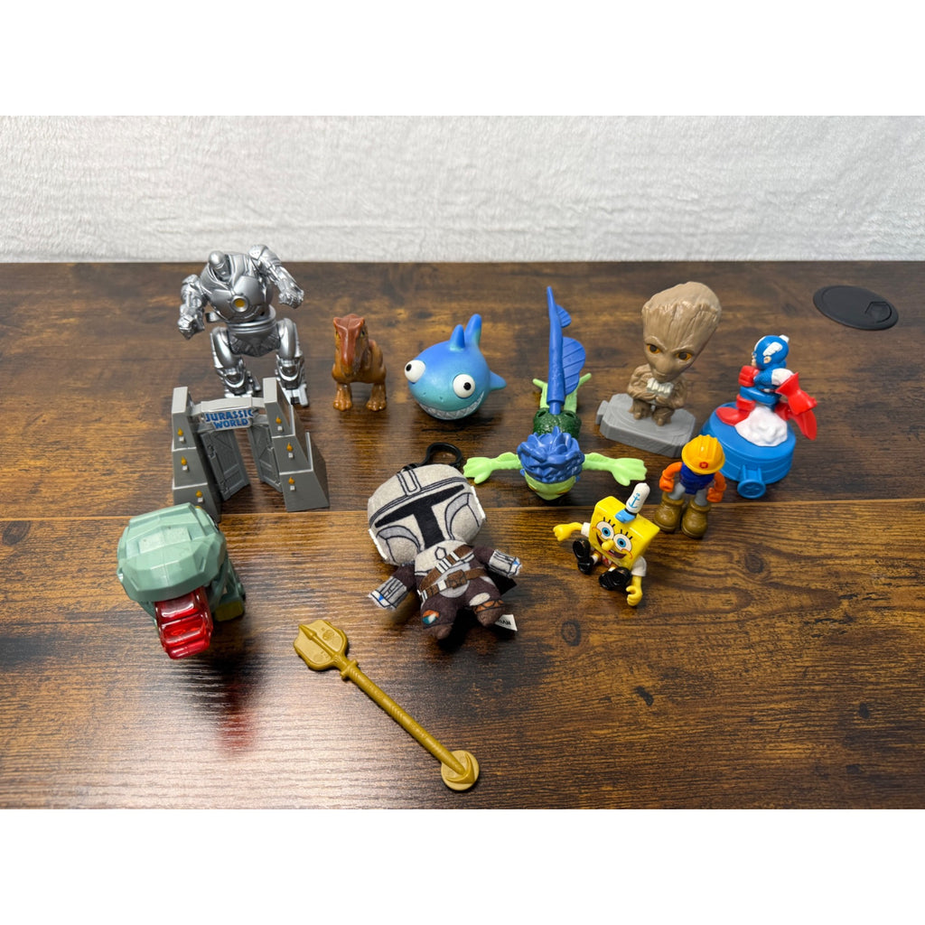 Mixed Lot Of Collectible Action Figures & Toys Jurassic World SpongeBob & More