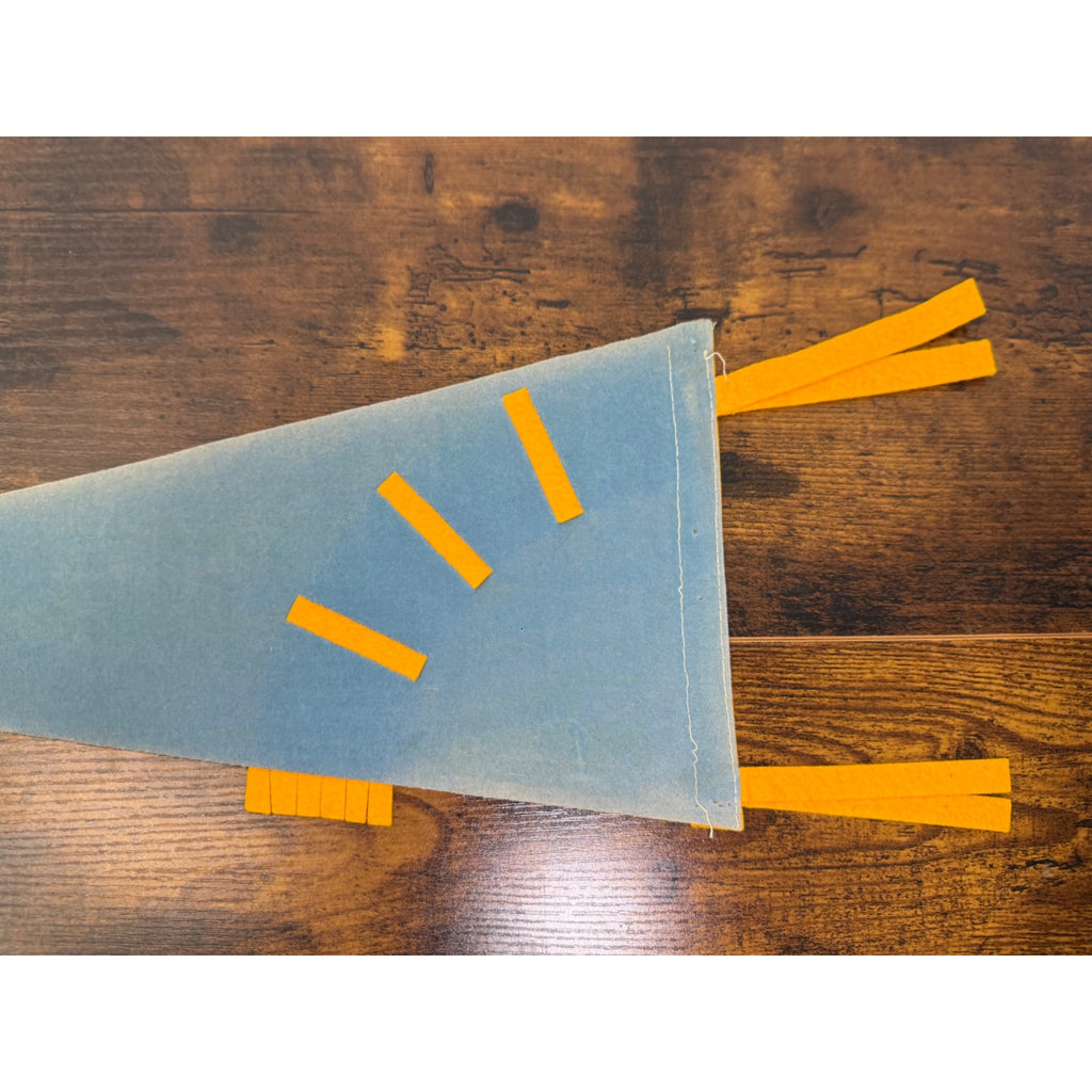Vintage 1971 Pikes Peak Summit Felt Pennant Cog Railway Gray & Orange 14110 Ft