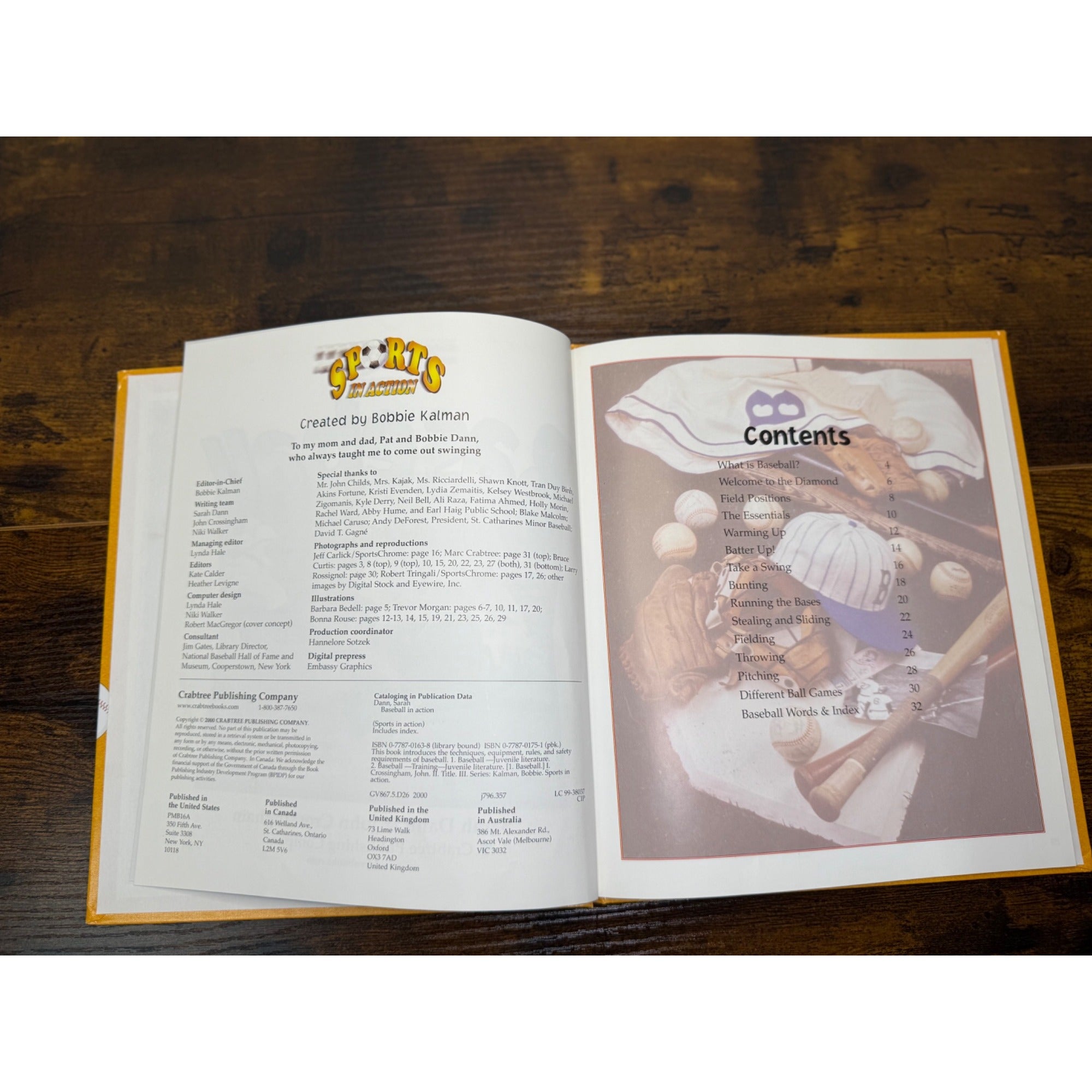 Baseball In Action Hardcover Childrens Book By Bobbie Kalman Educational