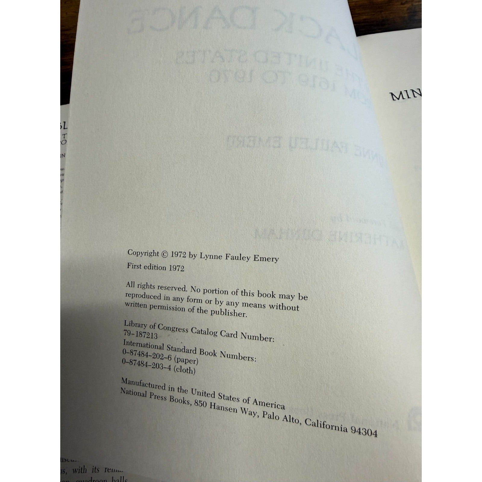 Black Dance in the United States from 1619 to 1970 by Lynne Fauley Emery