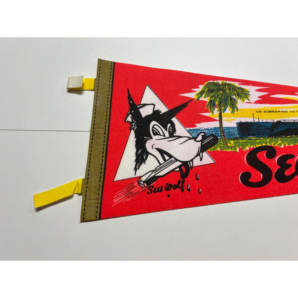 Vintage Sea Wolf Park Galveston, Texas Pennant