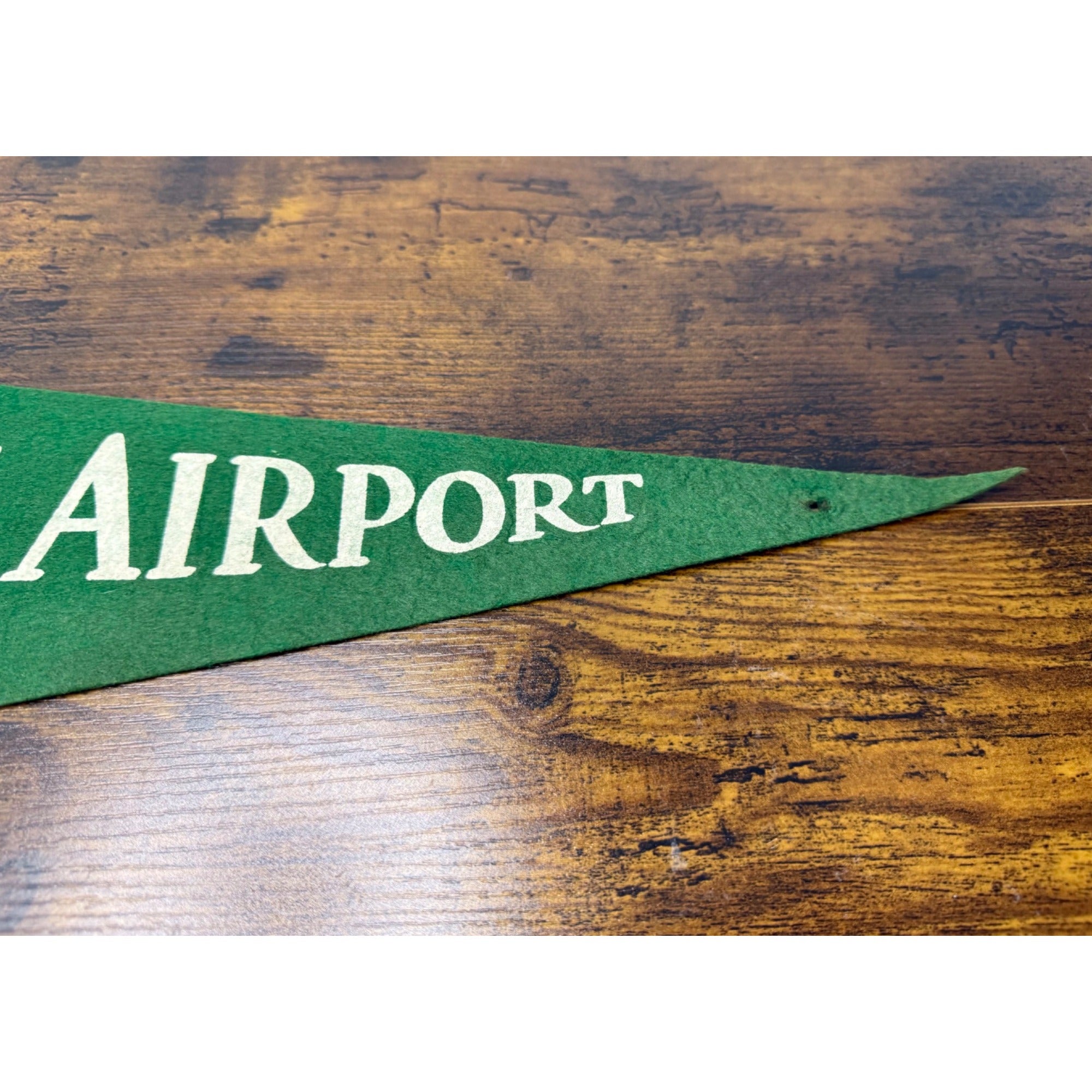 Vintage O’hare Airport Chicago Felt Pennant With Airplane Illustration