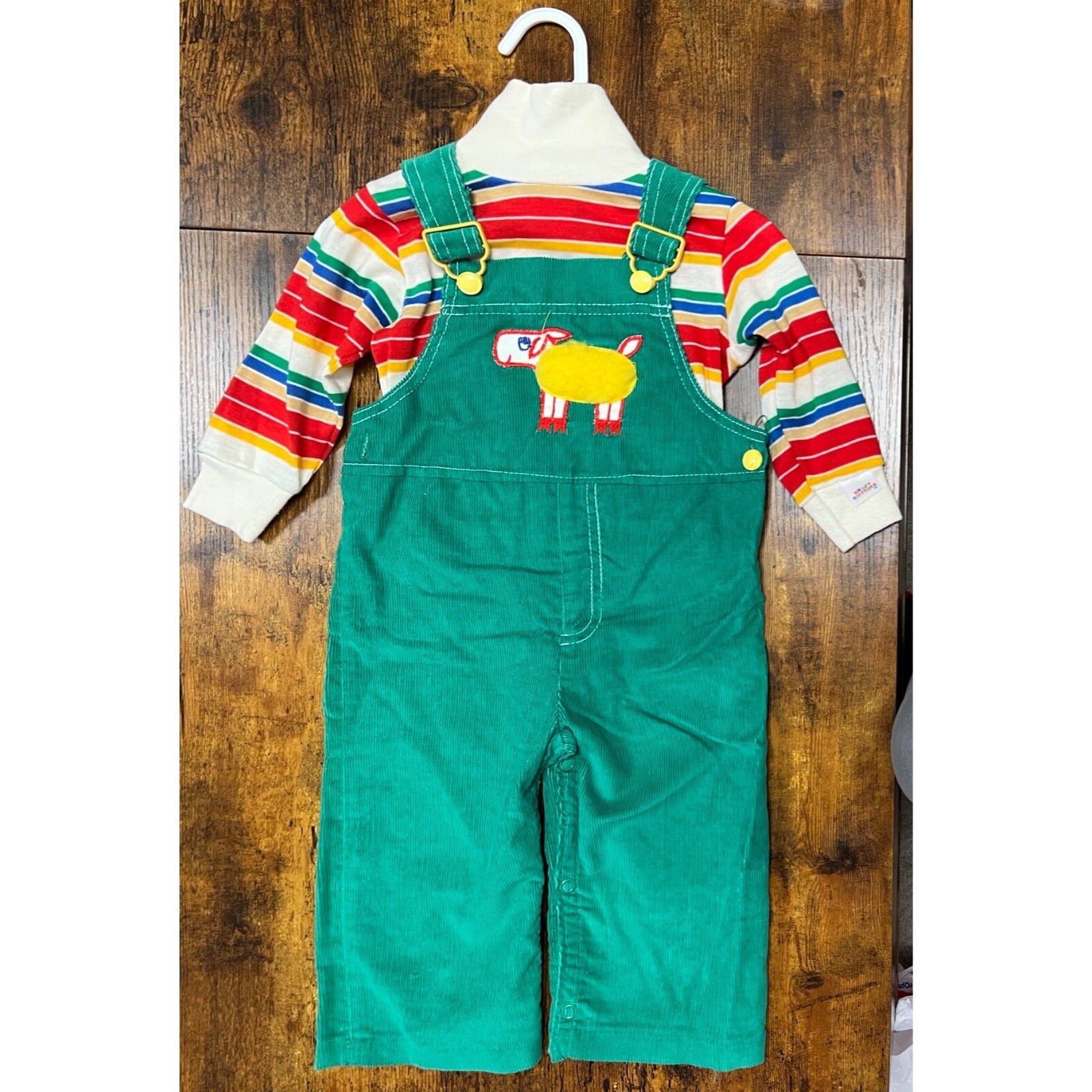 Vintage Carter's Overalls with Krazy Kritter sweater size 18 months Made in USA
