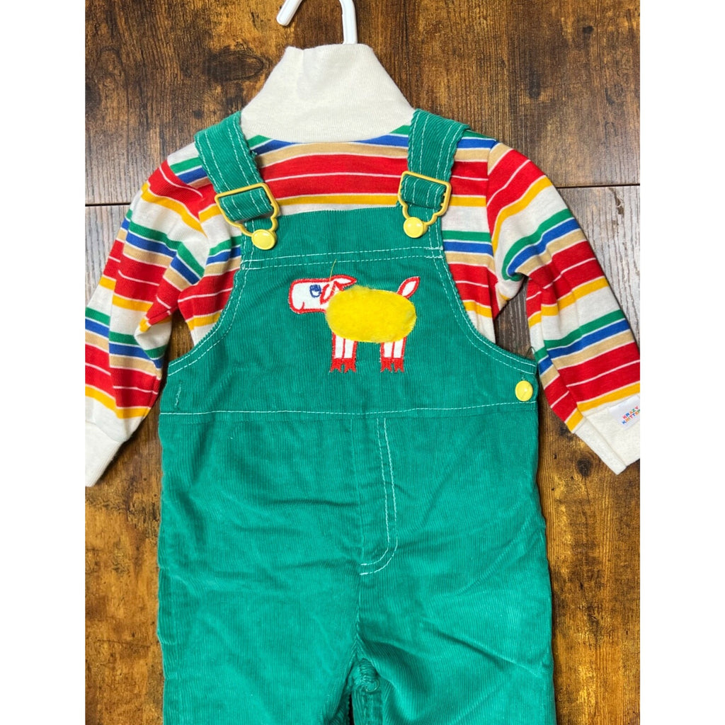 Vintage Carter's Overalls with Krazy Kritter sweater size 18 months Made in USA