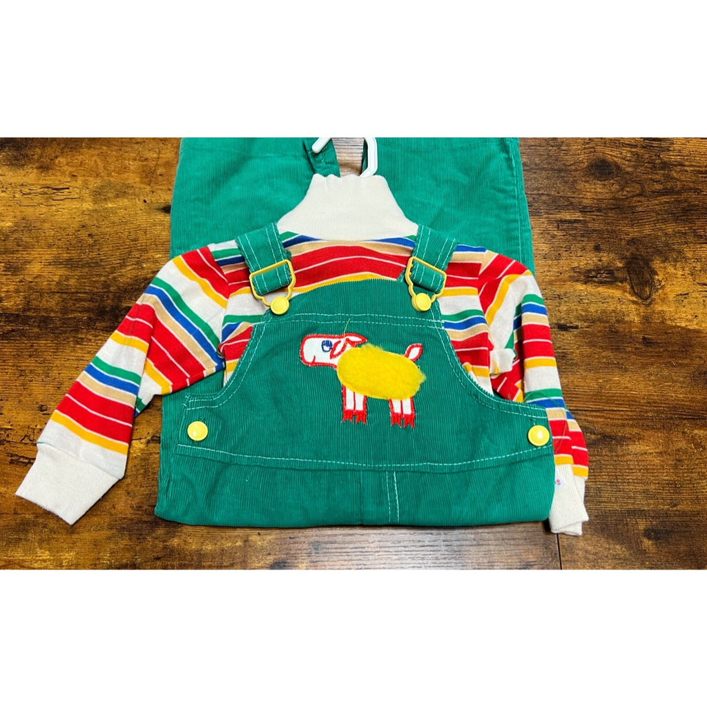Vintage Carter's Overalls with Krazy Kritter sweater size 18 months Made in USA