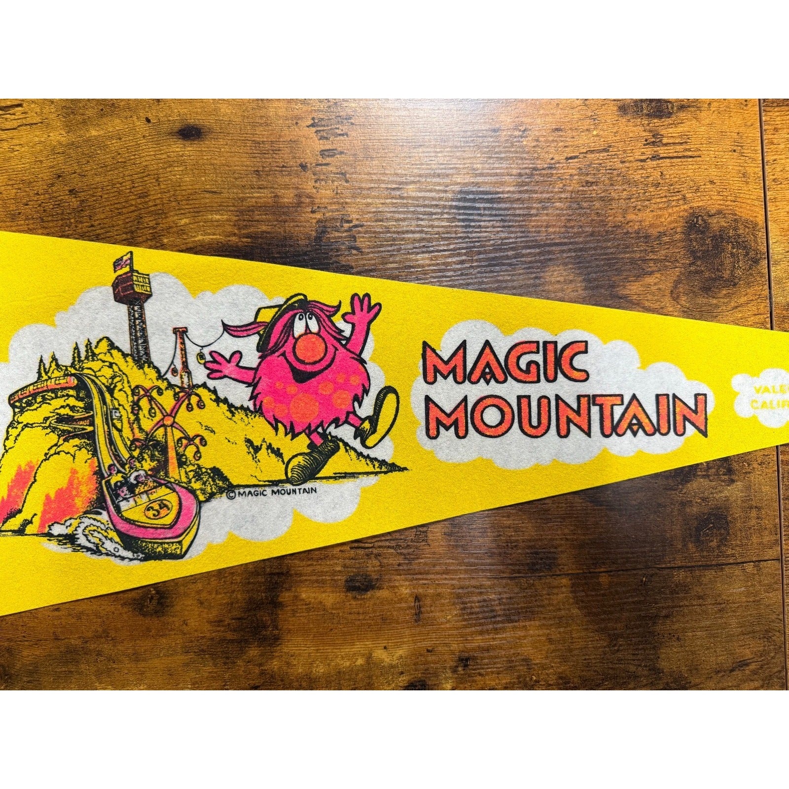 Vintage Magic Mountain Valencia, California pennant