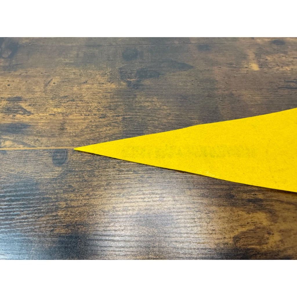 Vintage Felt Pennant With "The Squirrels Club" Cartoon Design In Yellow & Brown