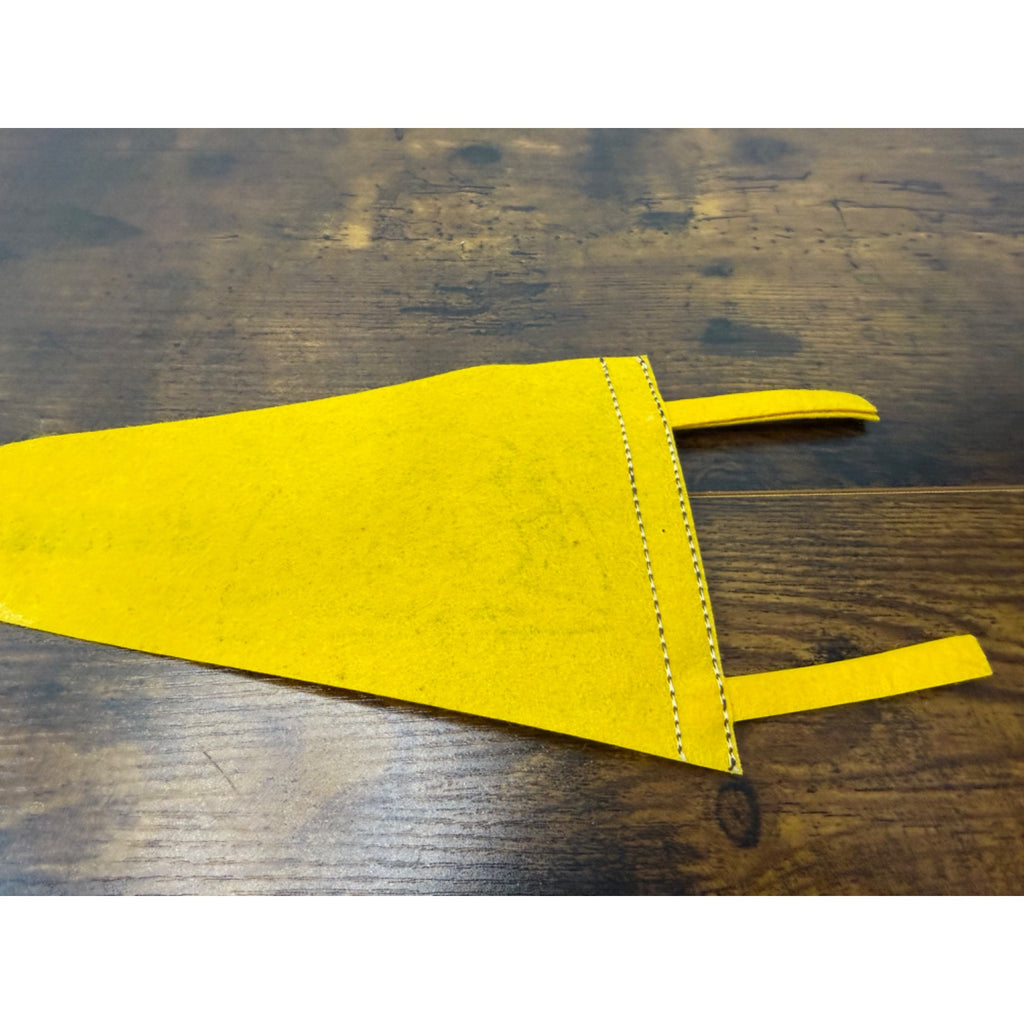 Vintage Felt Pennant With "The Squirrels Club" Cartoon Design In Yellow & Brown