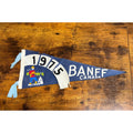Vintage 1975 Banff Canada pennant damaged