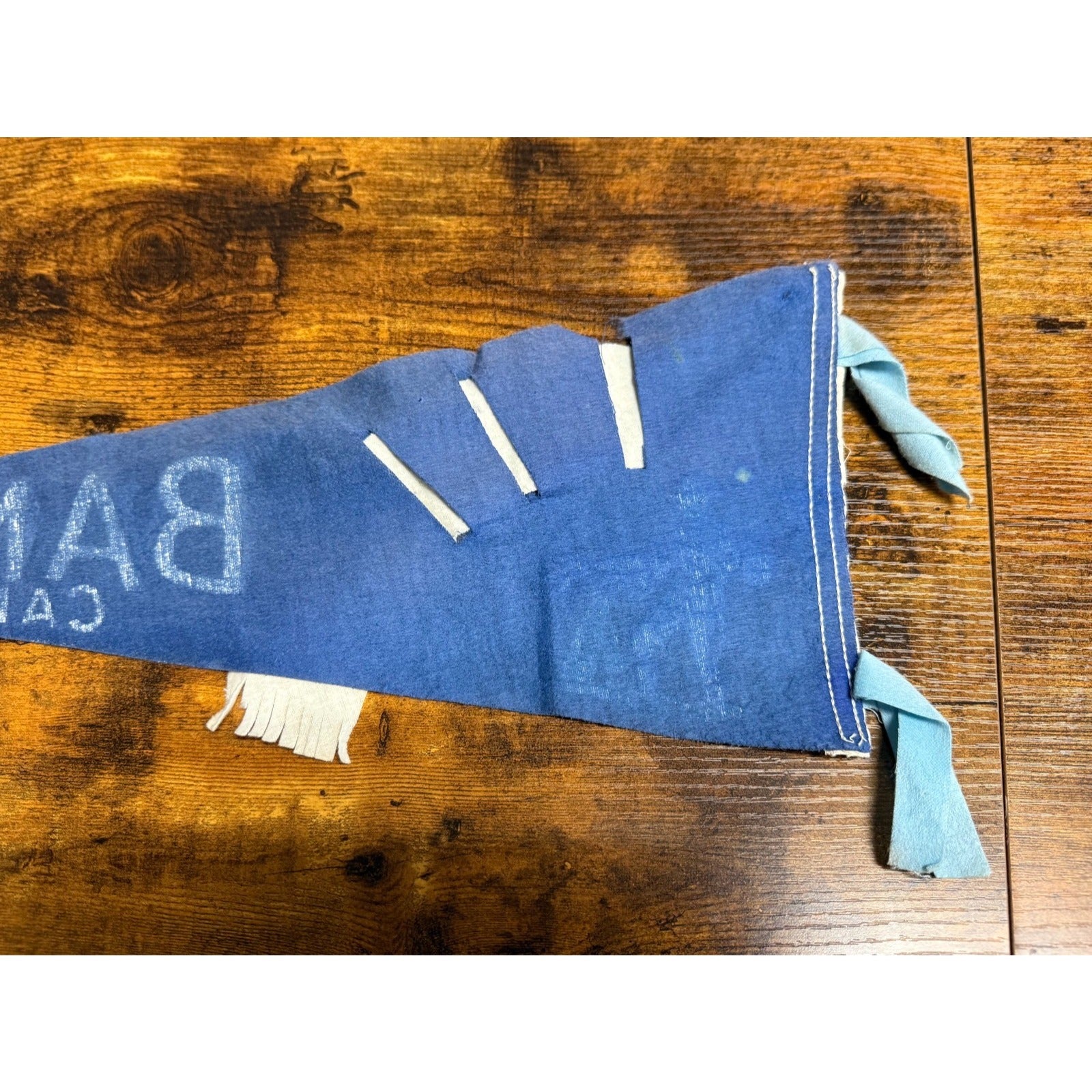 Vintage 1975 Banff Canada pennant damaged