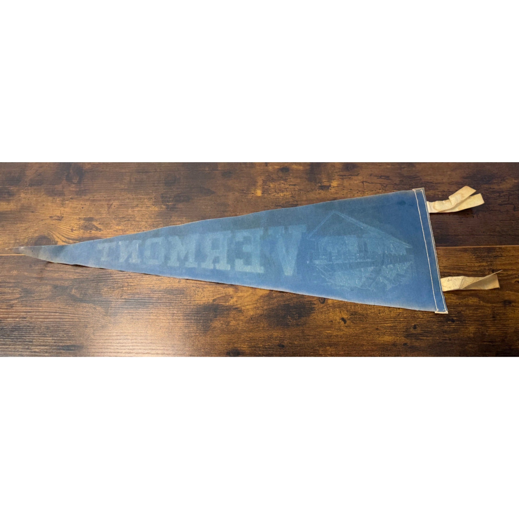Vintage Vermont Felt Pennant With Covered Bridge Graphic
