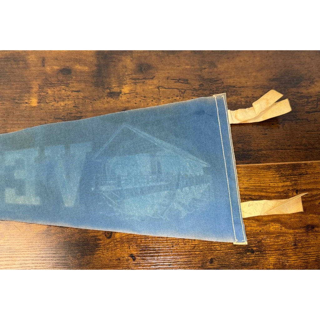 Vintage Vermont Felt Pennant With Covered Bridge Graphic