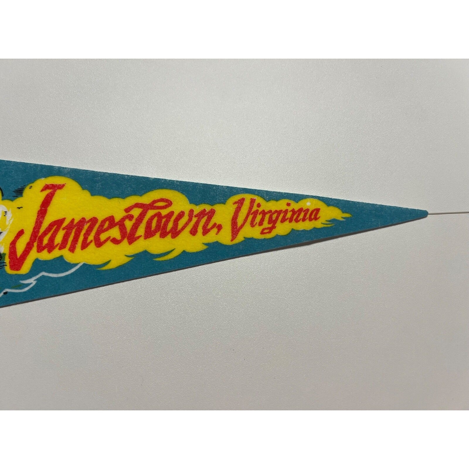 Vintage Jamestown, Virginia Pennant Banner Godspeed, Discovery, & Susan Constant