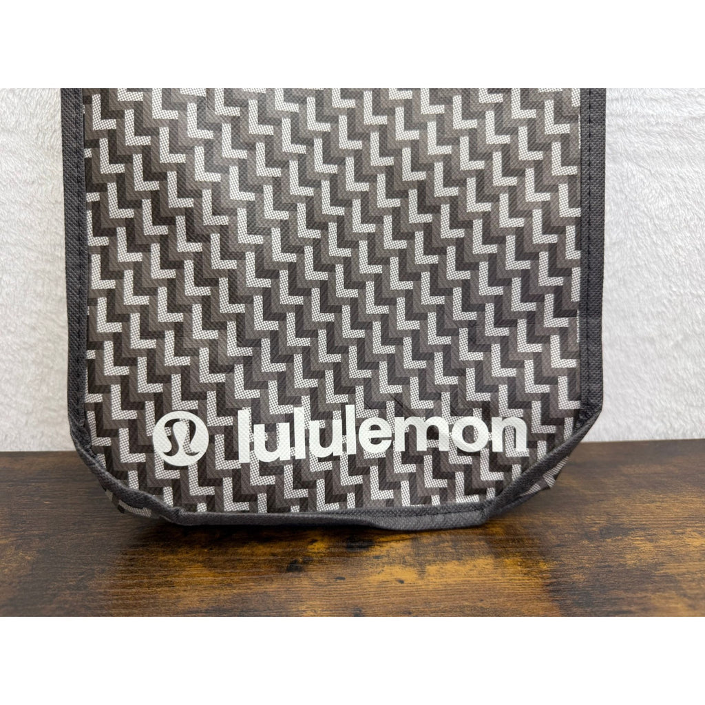 Lululemon Geometric Reusable Tote Bag With Snap Closure & Handles