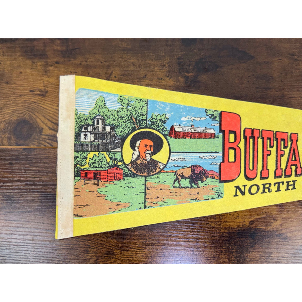 Vintage Buffalo Bills Ranch Pennant North Platte Nebraska Souvenir