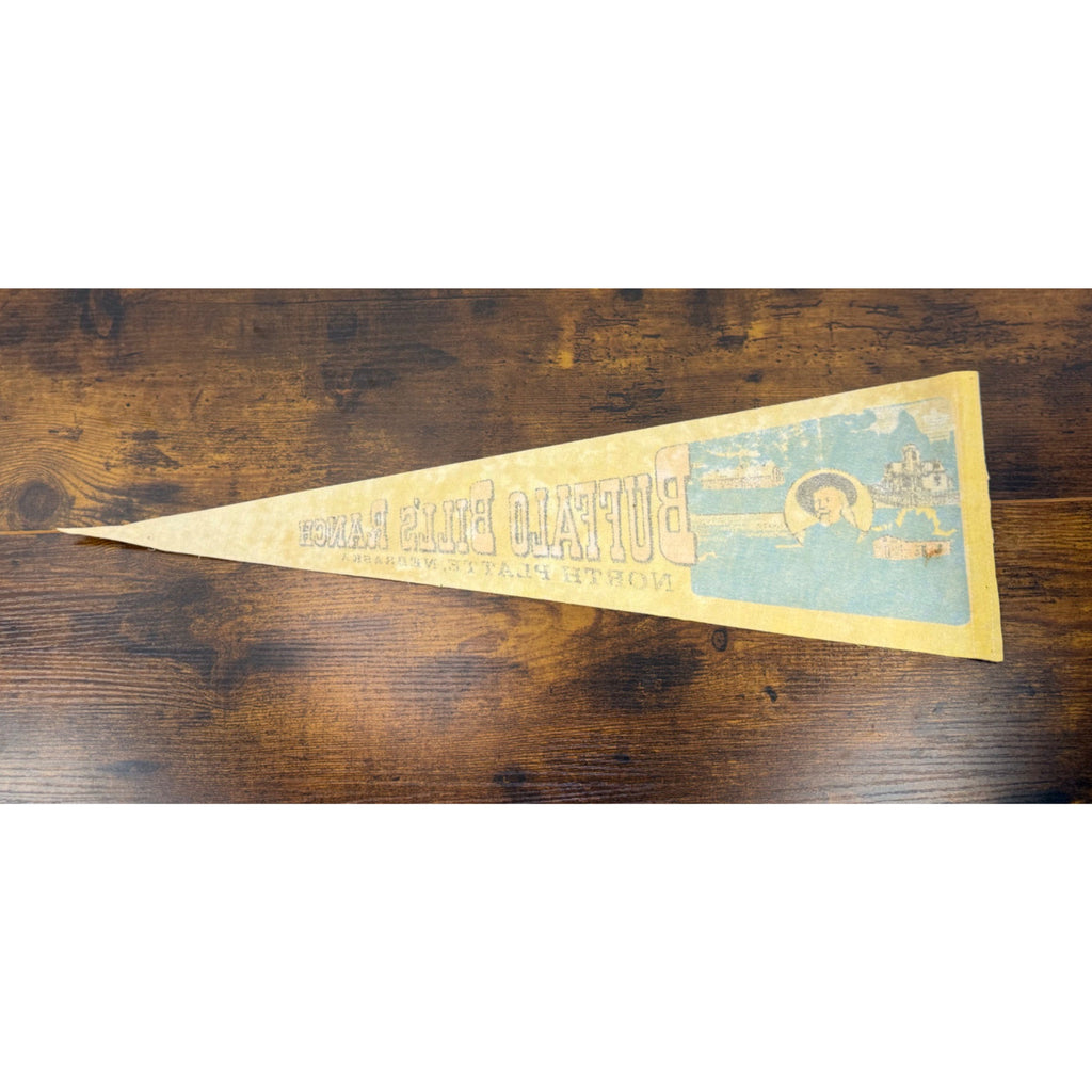 Vintage Buffalo Bills Ranch Pennant North Platte Nebraska Souvenir