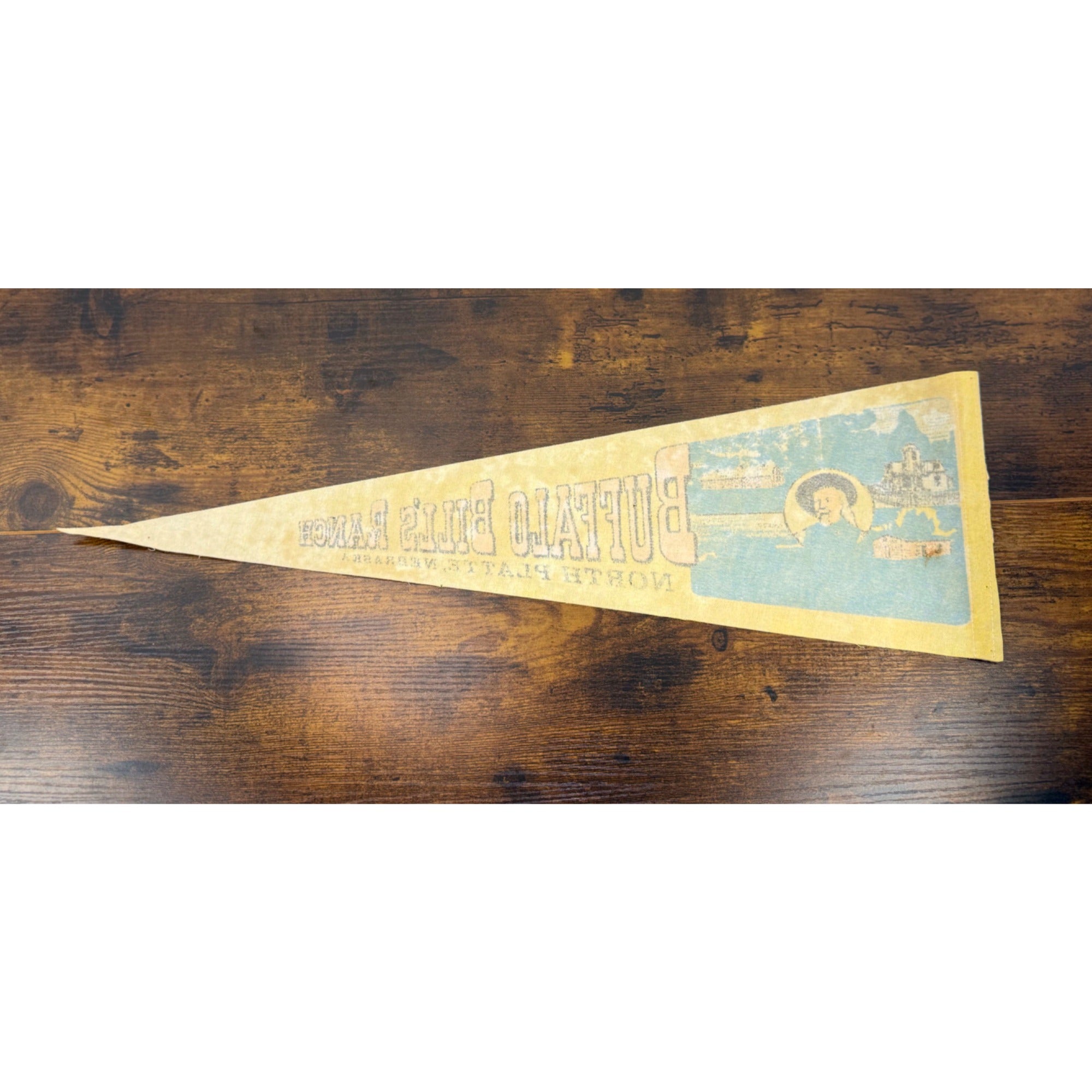 Vintage Buffalo Bills Ranch Pennant North Platte Nebraska Souvenir