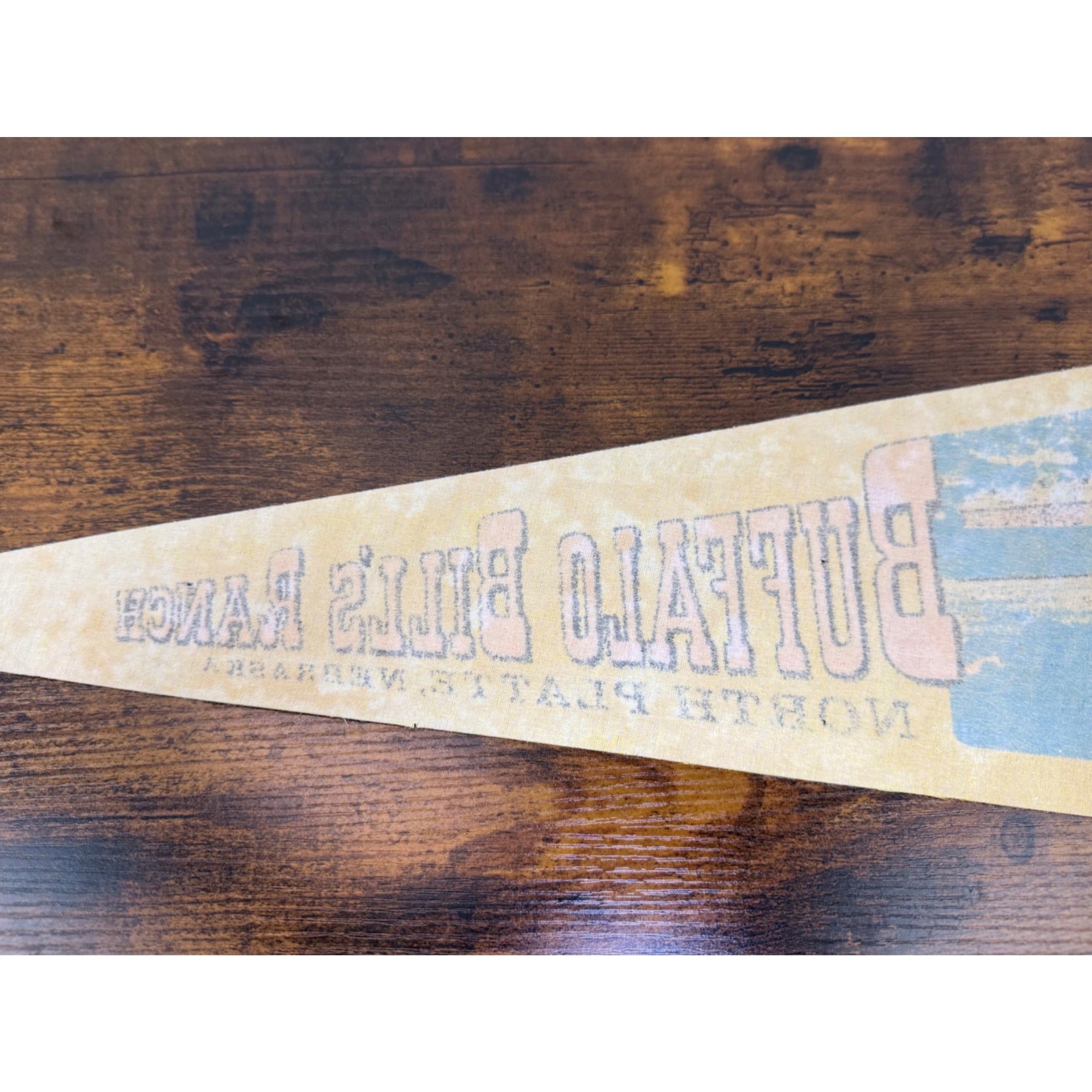 Vintage Buffalo Bills Ranch Pennant North Platte Nebraska Souvenir