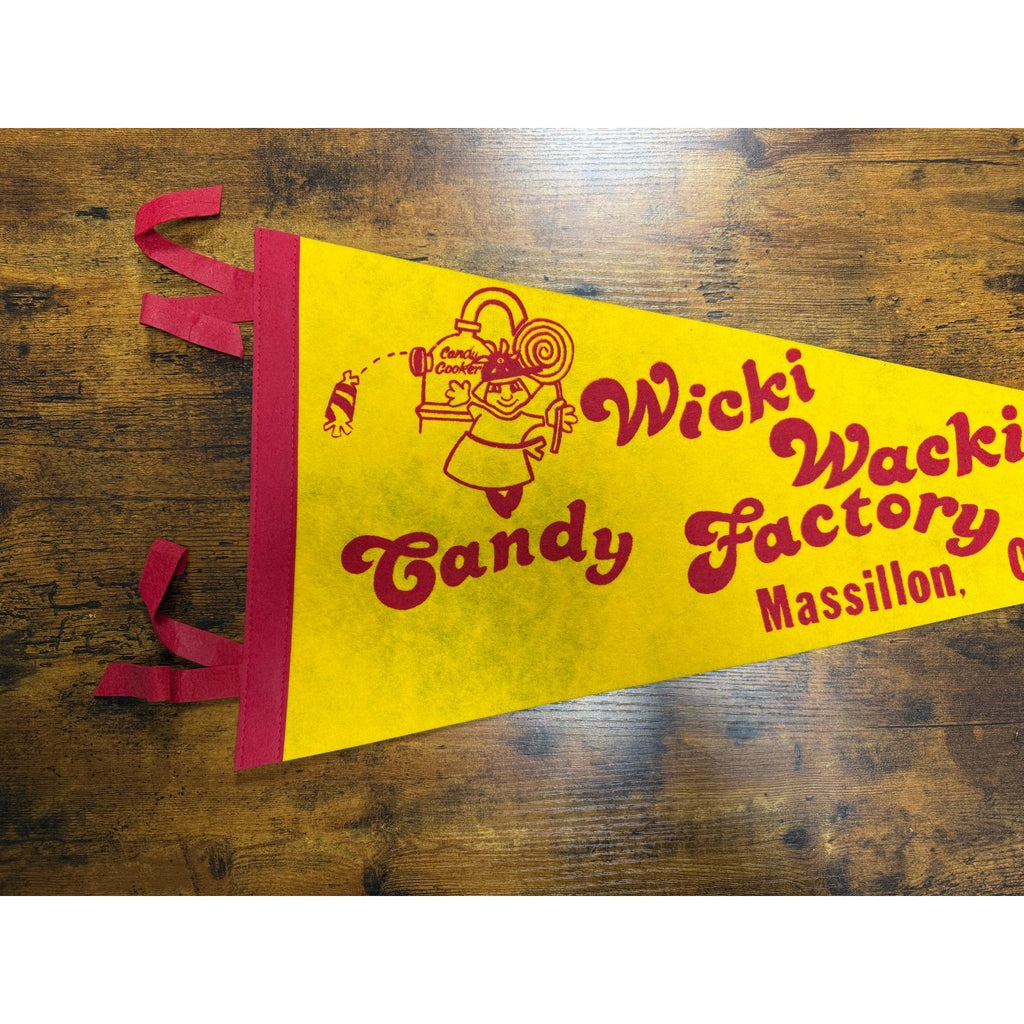 Vintage Wicki Wacki Candy Factory Masillon, Ohio pennant