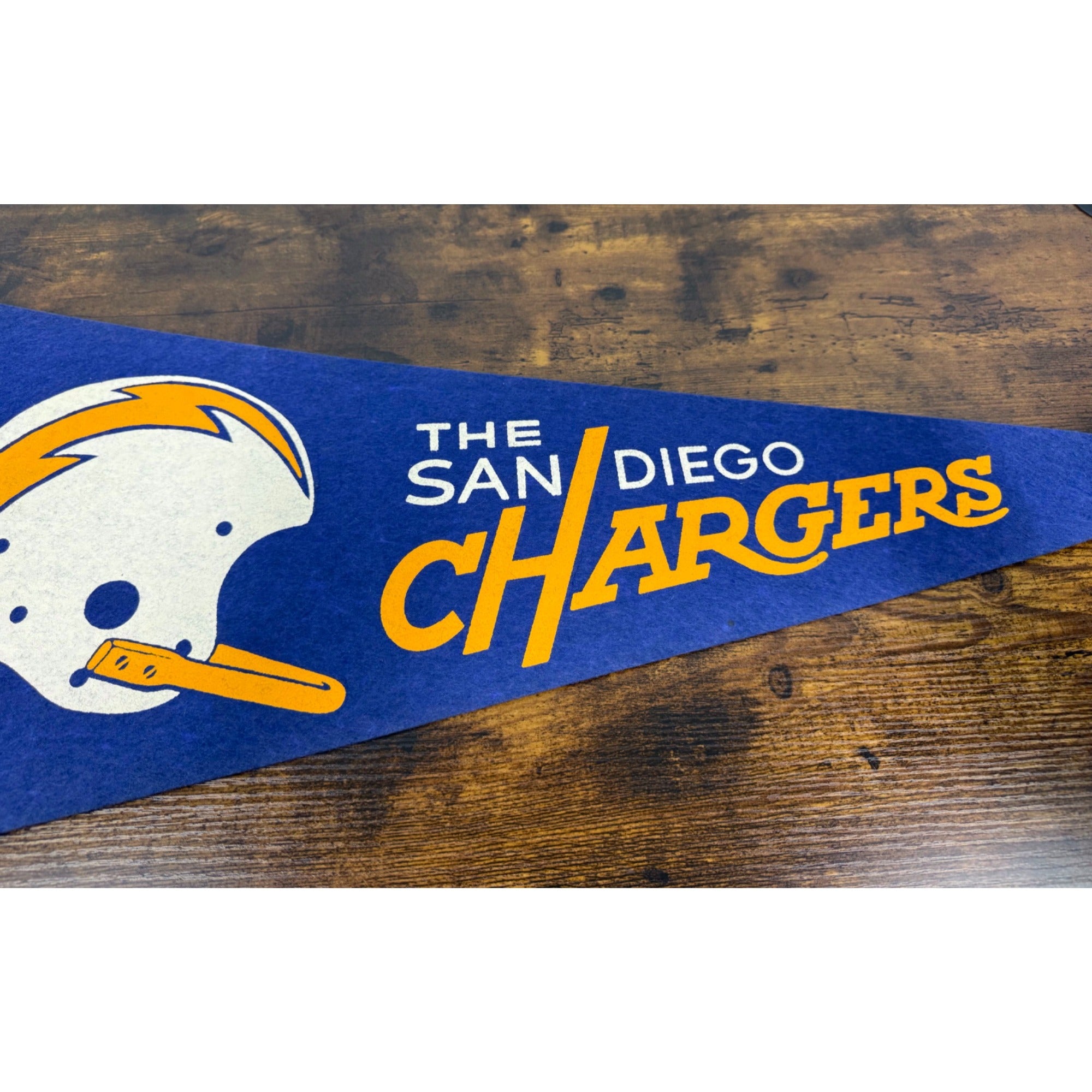 Vintage San Diego Chargers NFL Felt Pennant Helmet Design Sports Memorabilia