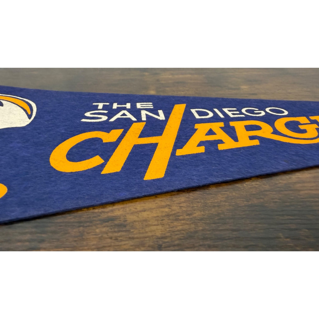 Vintage San Diego Chargers NFL Felt Pennant Helmet Design Sports Memorabilia