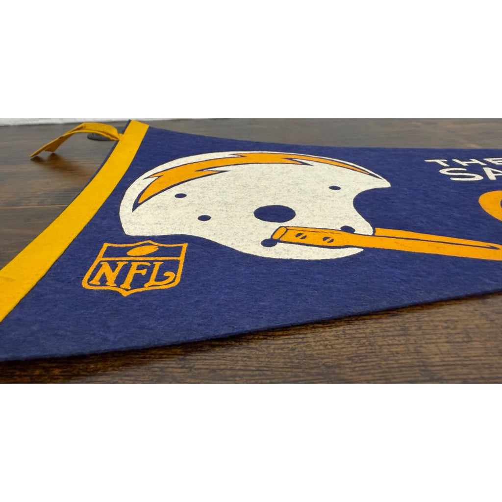 Vintage San Diego Chargers NFL Felt Pennant Helmet Design Sports Memorabilia