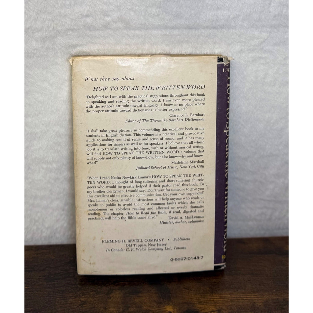 How To Speak The Written Word Revised & Enlarged By Nedra Newkirk Lamar HC