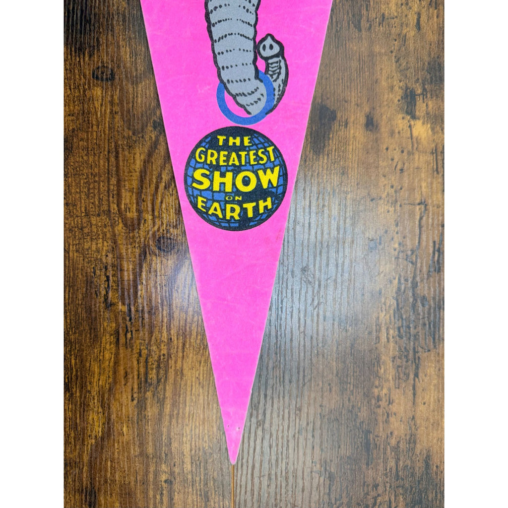 Ringling Bros. Barnum & Bailey Circus Elephant Pennant Vintage Pink & Blue Felt