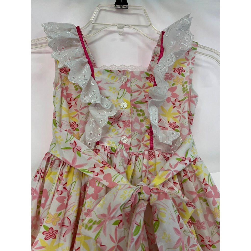 Girl's floral dress with ruffles and tulle skirt lining size 4