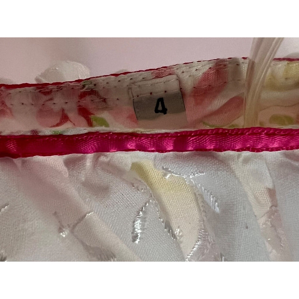 Girl's floral dress with ruffles and tulle skirt lining size 4