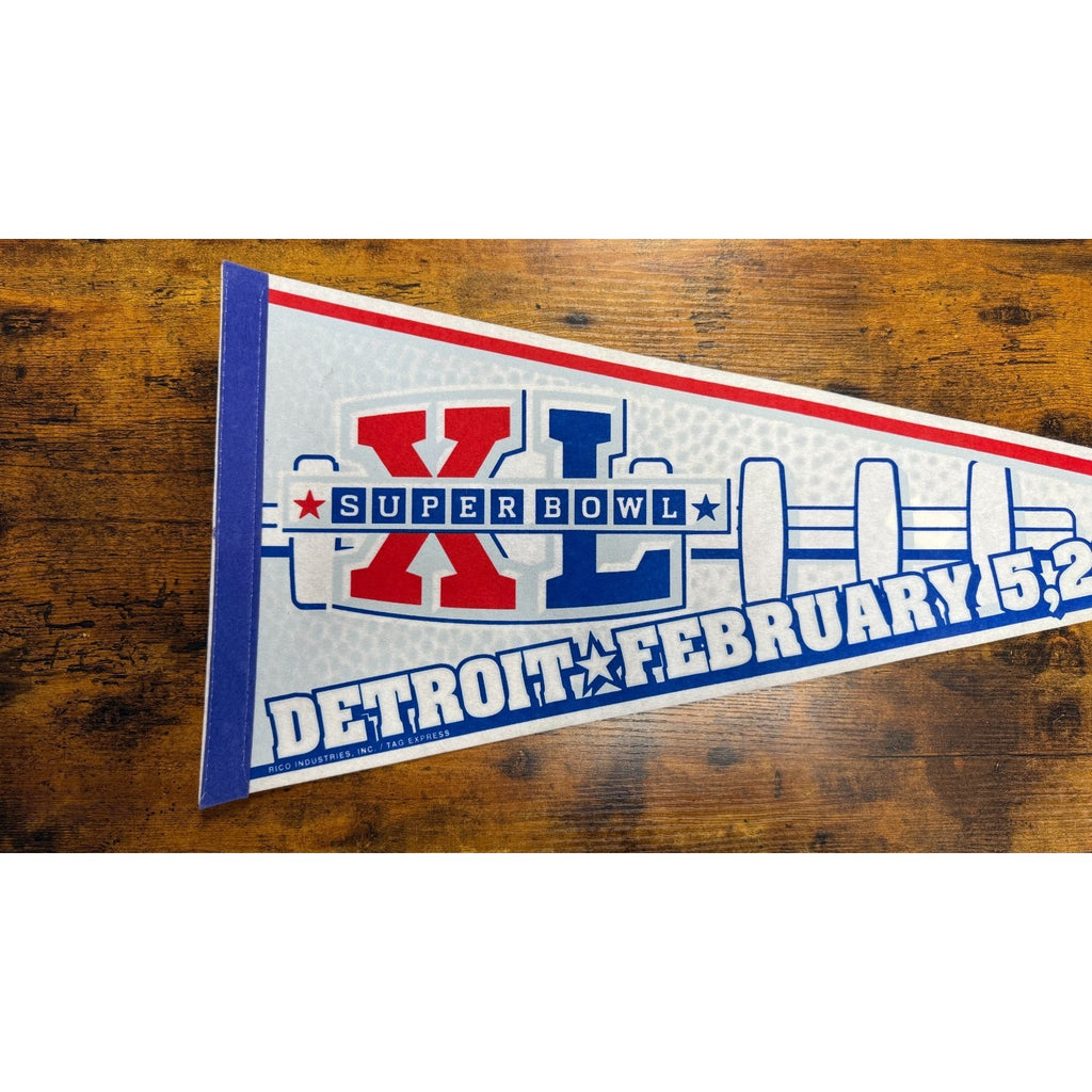 Vintage 2006 NFL Super Bowl XL Detroit Lions pennant